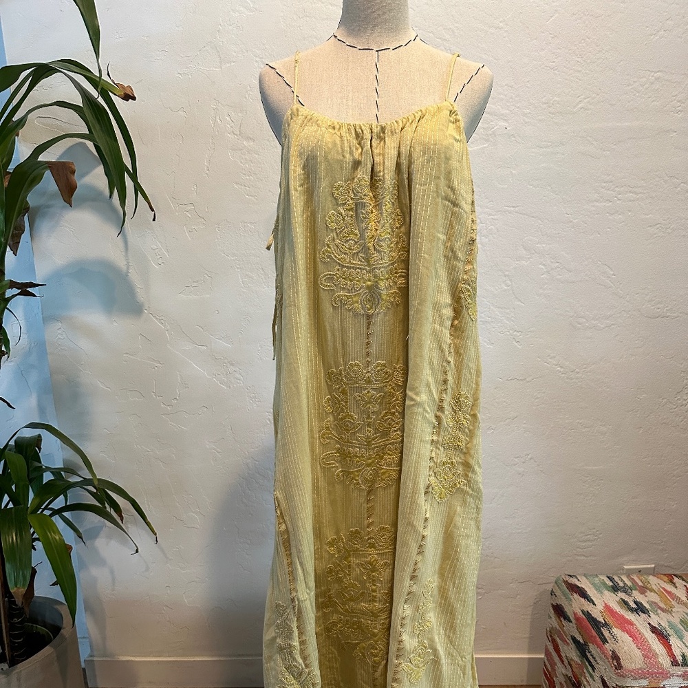 ZARA Embroidered Boho Maxi Dress